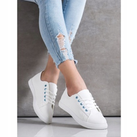 SHELOVET Baskets ajourées avec cuir écologique blanche 2
