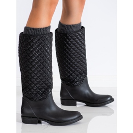 SHELOVET Galoches hautes et matelassées le noir 1