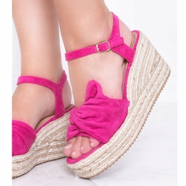 Espadrilles roses sur le compensé Minh 1 Espadrilles roses sur le compensé Minh 1