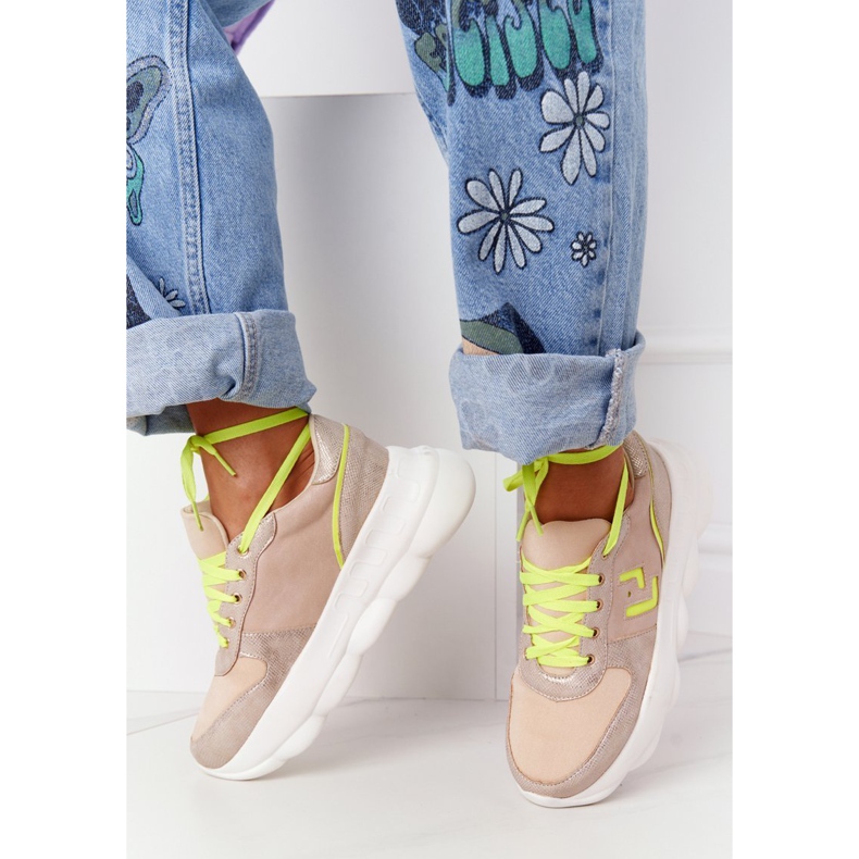 Chaussures de sport pour femmes sur la plate-forme Lu Boo Beige multicolore 1