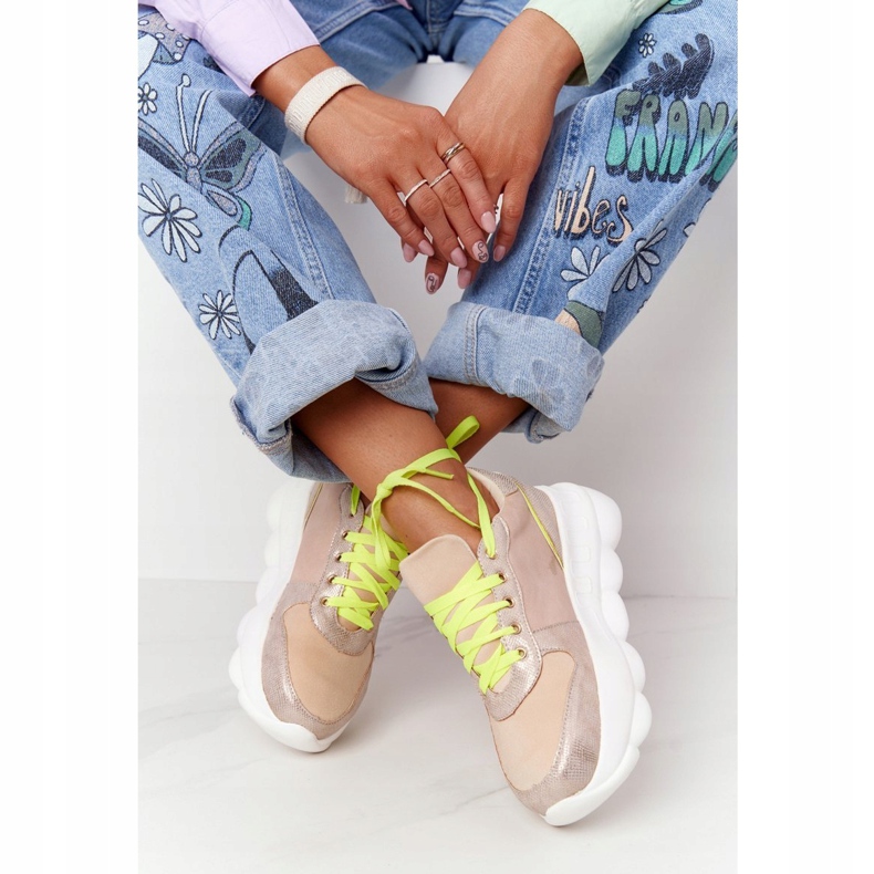 Chaussures de sport pour femmes sur la plate-forme Lu Boo Beige multicolore 2