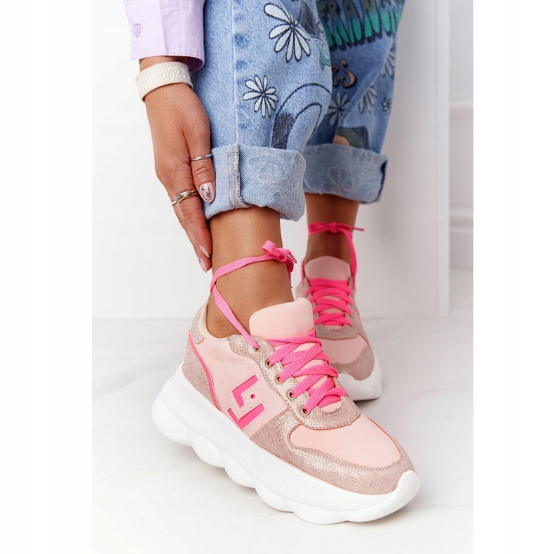 Chaussures de sport pour femmes sur la plate-forme lu boo rose multicolore 2