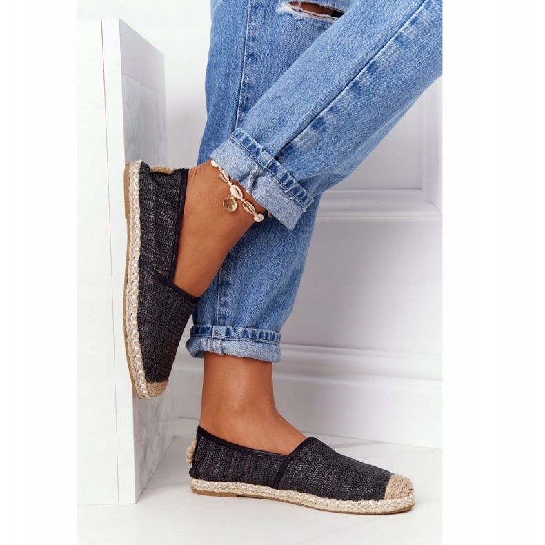 Espadrilles Noires Sur Semelle De Paille Lu Boo le noir 2