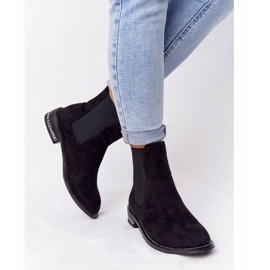 Bottines en daim chaudes Jodhpur boots Lu Boo Black le noir 3