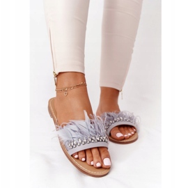 Chaussons Plumes Lu Boo Gris 1