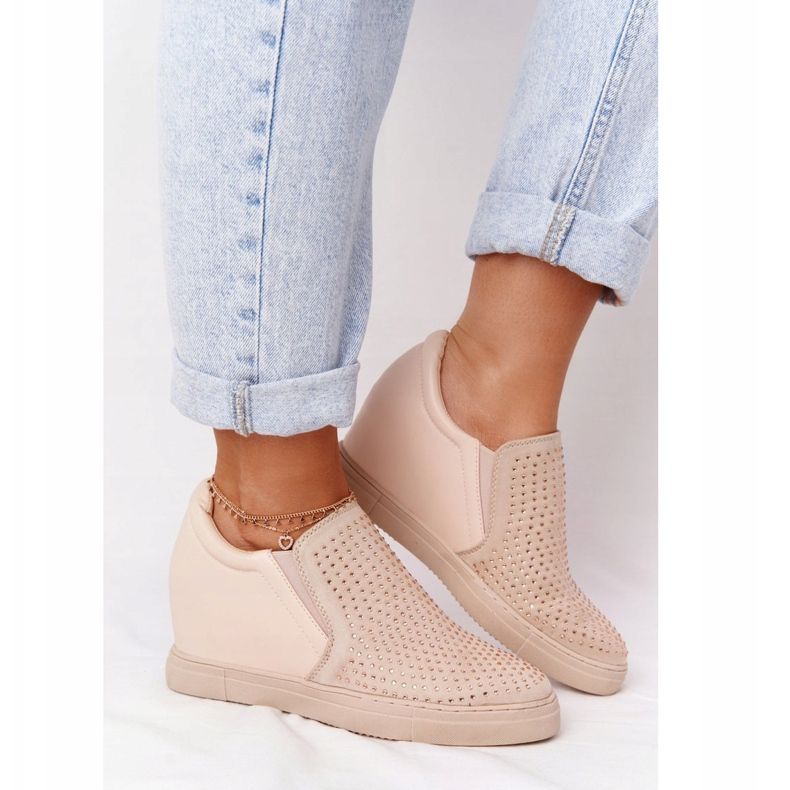 Baskets Compensées À Paillettes Lu Boo Beige brun 2