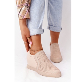 Baskets Compensées À Paillettes Lu Boo Beige brun 1