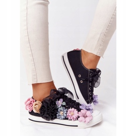Baskets Avec Fleurs Lu Boo Noir le noir 3