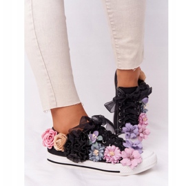 Baskets Avec Fleurs Lu Boo Noir 2