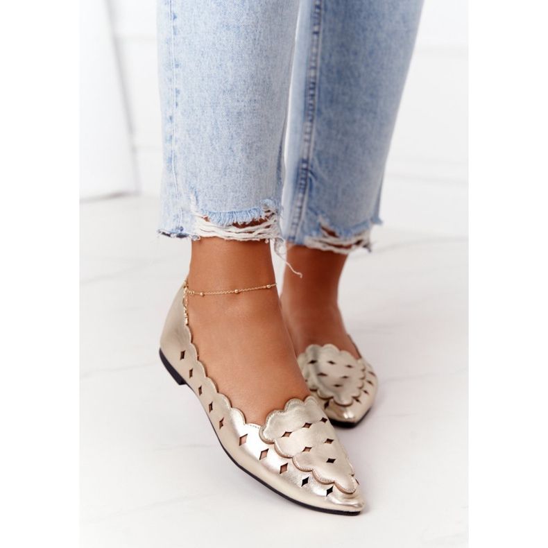Mocassins ajourés femme Lu Boo Doré 2