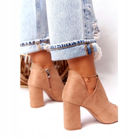 Bottes de printemps en daim sur un poteau Vinceza 21-17095 Beige 1