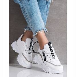 Ideal Shoes Baskets mode blanches 3