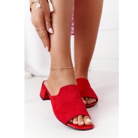 Chaussons En Daim Sur Talon Sergio Leone KL313 Rouge 2