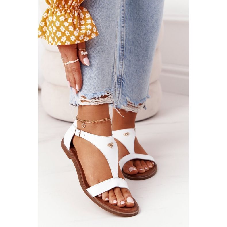 Sandales Cuir Femme Nicole 2648 Blanc blanche 2