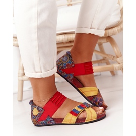 Sandales En Cuir Avec Cuff Maciejka 03375 Rouge-Jaune 4