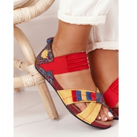 Sandales En Cuir Avec Cuff Maciejka 03375 Rouge-Jaune 5