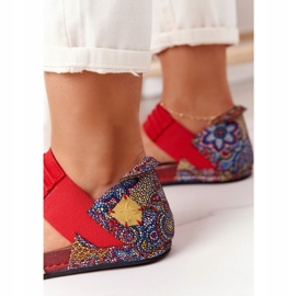 Sandales En Cuir Avec Cuff Maciejka 03375 Rouge-Jaune 6