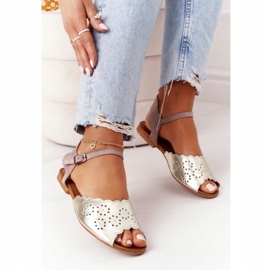 Sandales Cuir Maciejka 05199-04 Beige et Or doré 2