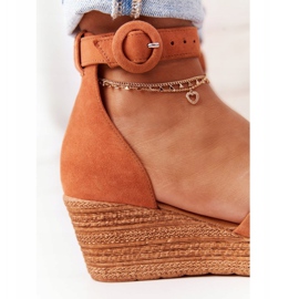 Sandales Compensées En Daim Maciejka 04565-29 Rouge brun 1