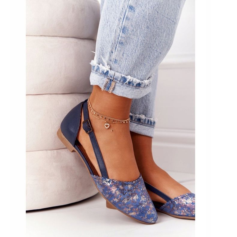 Ballerines en cuir bleu marine Maciejka 4972A-17 2