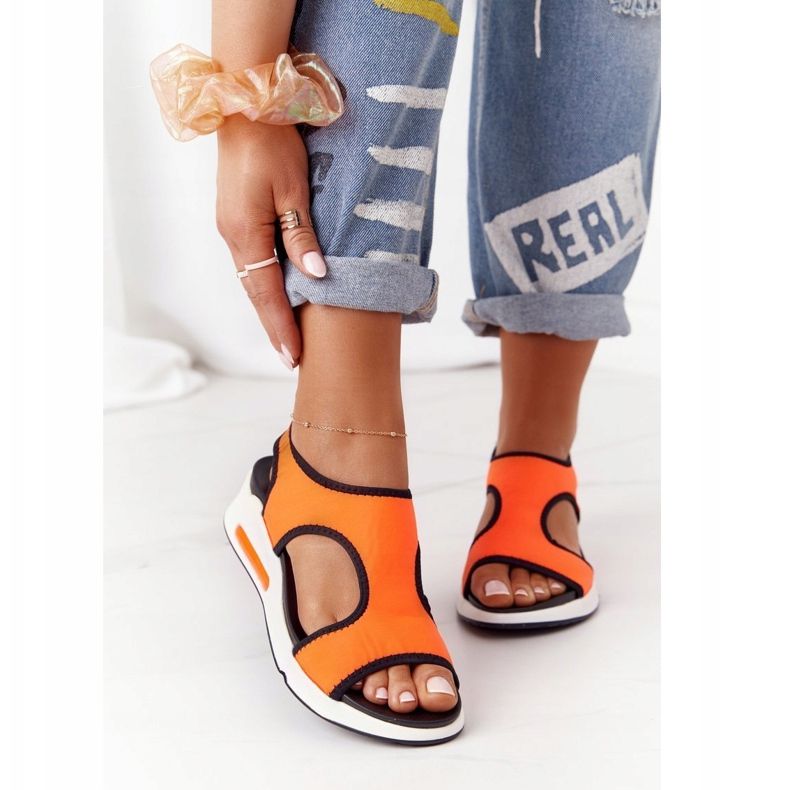 S.Barski Sandales à enfiler orange Zoey le noir 1 S.Barski Sandales à enfiler orange Zoey le noir 1