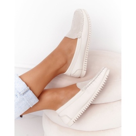 S.Barski Mocassins Cuir Femme S. Barski 97630 Ecru écru 1