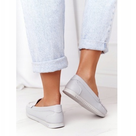 Mocassins Cuir Femme S.Barski 97630 Gris 2