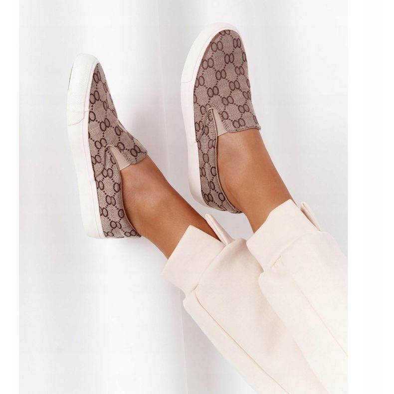 Baskets Logged Femme Slip-On Khaki Challenge brun 1