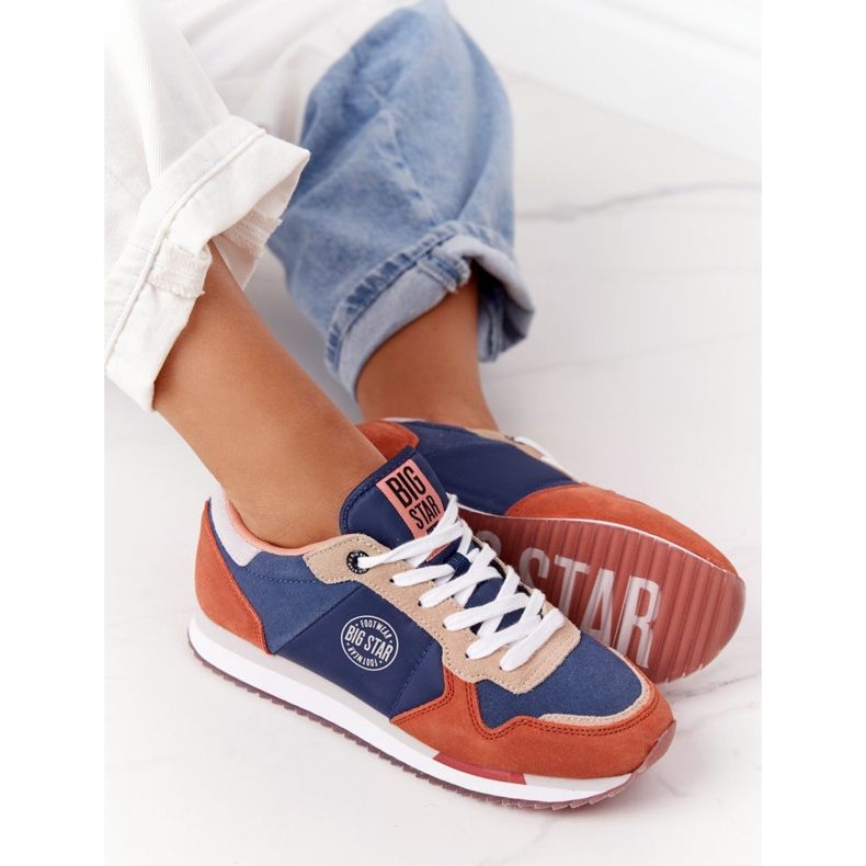 Chaussures Sport Femme Mousse Mémoire Big Star HH274567 Bleu-Orange 2