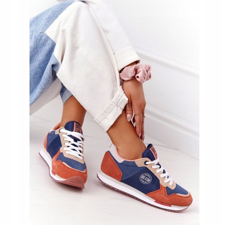 Chaussures Sport Femme Mousse Mémoire Big Star HH274567 Bleu-Orange 1