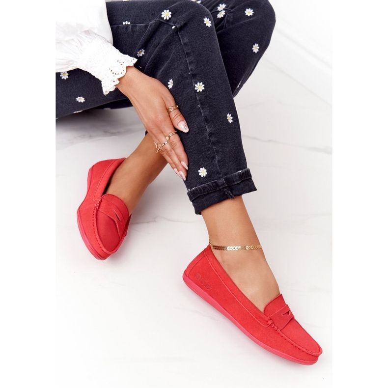 Mocassins Femme en Daim Big Star HH274668 Corail rouge 1