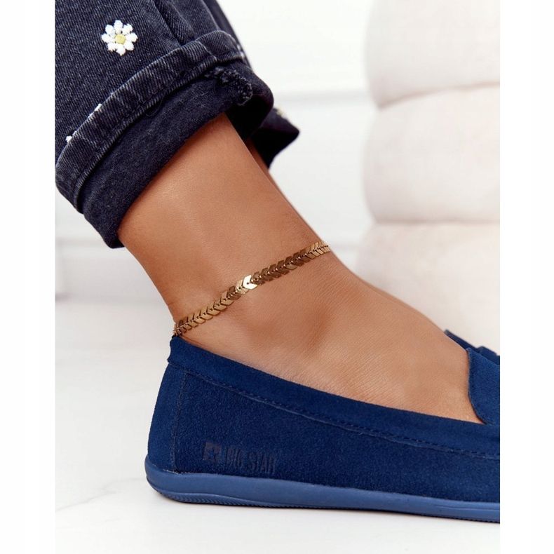 Mocassins Femme En Daim Big Star HH274663 Bleu Marine 1