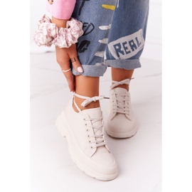 Baskets Femme Beige Travel Time Sur Grandes Semelles 2