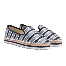 Espadrilles à rayures noires d'Ottawa gris 1