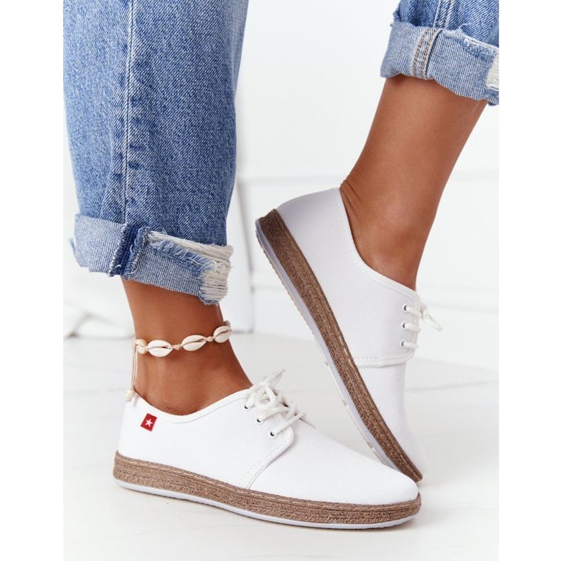 Espadrilles À Lacets Femme Big Star FF276043 Blanc blanche 2