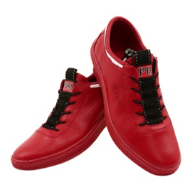 Polbut Chaussures casual en cuir pour hommes K23 rouge 4 Polbut Chaussures casual en cuir pour hommes K23 rouge 4