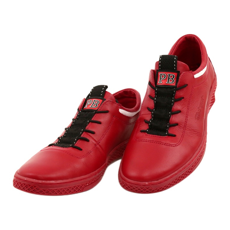 Polbut Chaussures casual en cuir pour hommes K23 rouge 2 Polbut Chaussures casual en cuir pour hommes K23 rouge 2