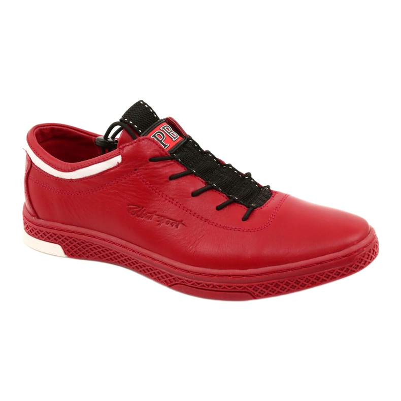 Polbut Chaussures casual en cuir pour hommes K23 rouge 1