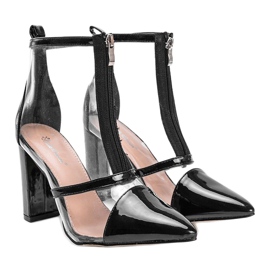 Bottes sur le poteau avec une tige Kiki transparente noir 1