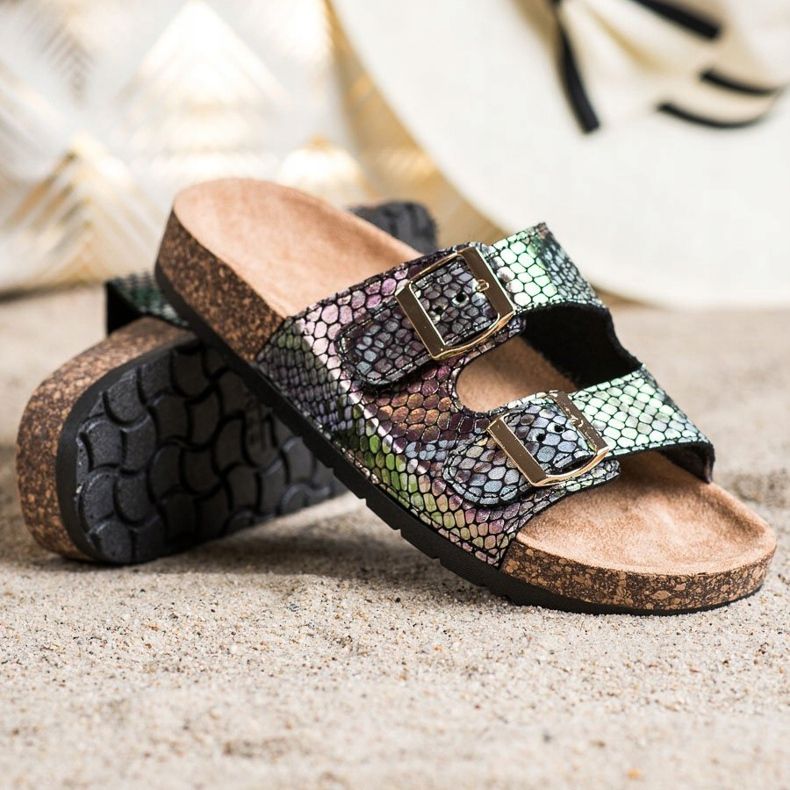 SHELOVET Pantoufles Avec Effet Holo noir 1