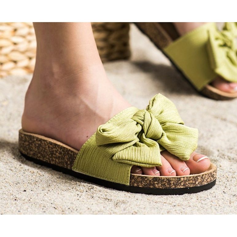 SHELOVET Chaussons à nœud vert 2 SHELOVET Chaussons à nœud vert 2