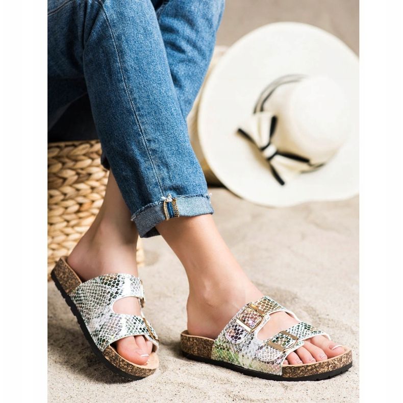 SHELOVET Pantoufles Avec Effet Holo argent gris multicolore 1