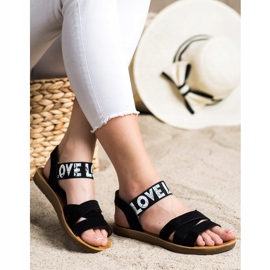 SHELOVET Sandales Avec Eco Cuir Love noir 1