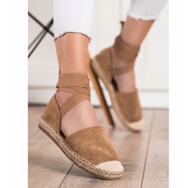 SHELOVET Espadrilles à nouer à la mode brun 1