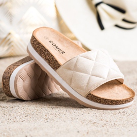 Comer Pantoufles confortables sur la plate-forme beige 1