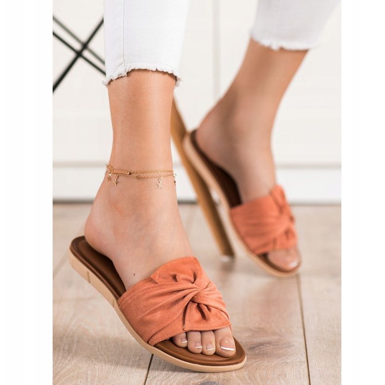 Slippers en daim VINCEZA orange 1