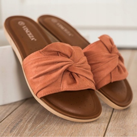 Slippers en daim VINCEZA orange 3