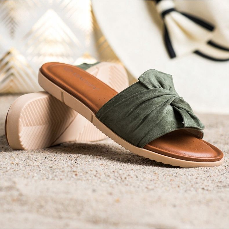 Slippers en daim VINCEZA vert 1