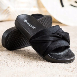 Pantoufles confortables en suède Vinceza le noir 2
