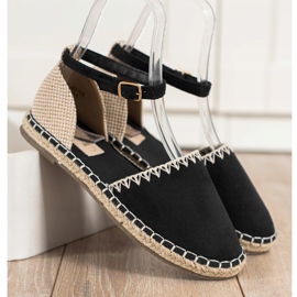 Goodin Espadrilles Noires En Daim beige 1